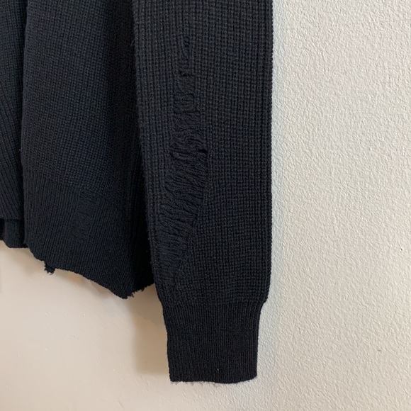 NWT Helmut Lang Black Cashmere Blend “Destroyed” Design Knit Dress - Picture 14 of 15